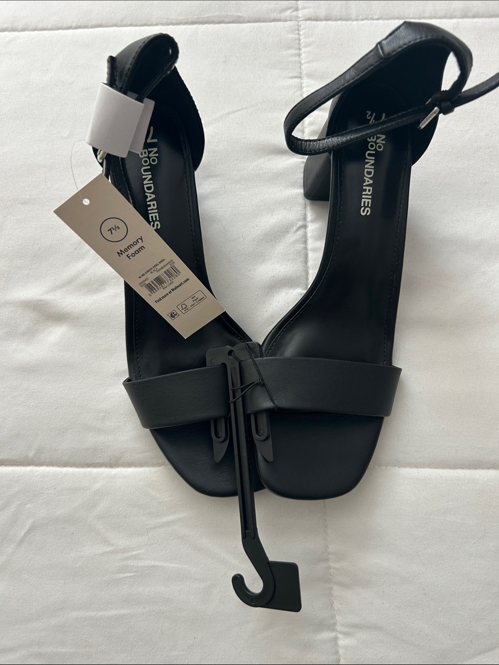 No Boundaries Black Ankle-Strap Block Heels
